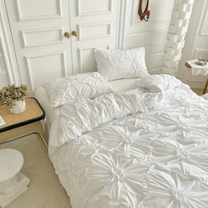 Amelie Quilt Cover Set for Beds with Pinch Pleat Ruffles