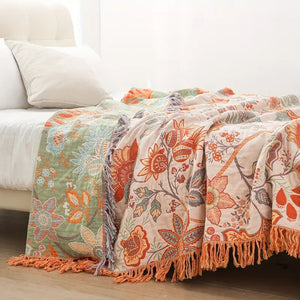 Genevieve Floral Blanket for Sofas with Jacquard Weave