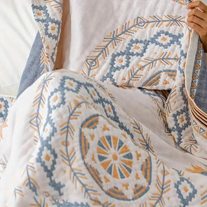 Seraphine Cotton Throw for Summer Beds with Gauze Weave