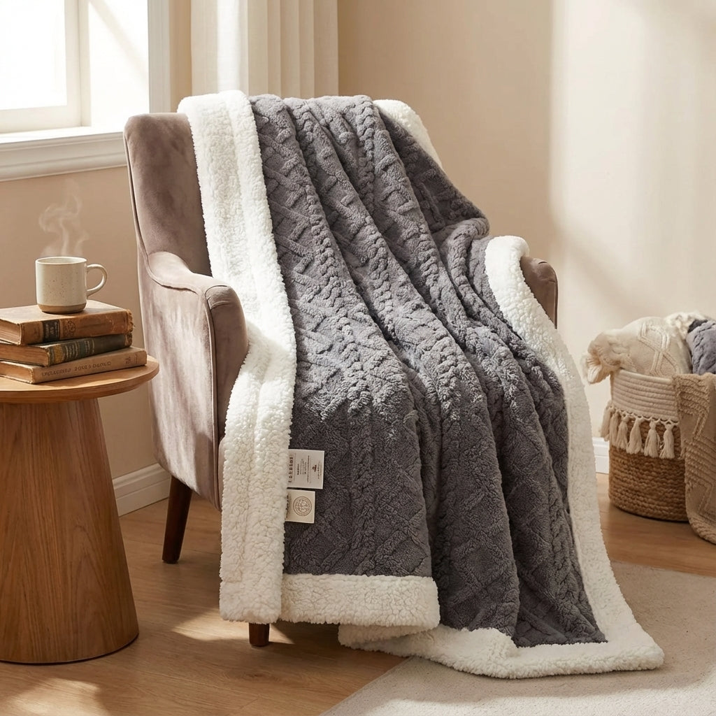 Draped over an armchair