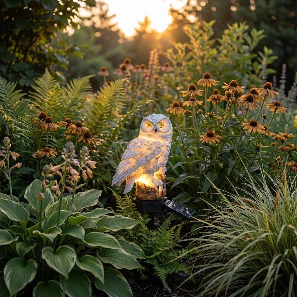 Strix Solar Owl Garden Light Weatherproof Decorative Outdoor Lantern for Pathways and Flower Beds