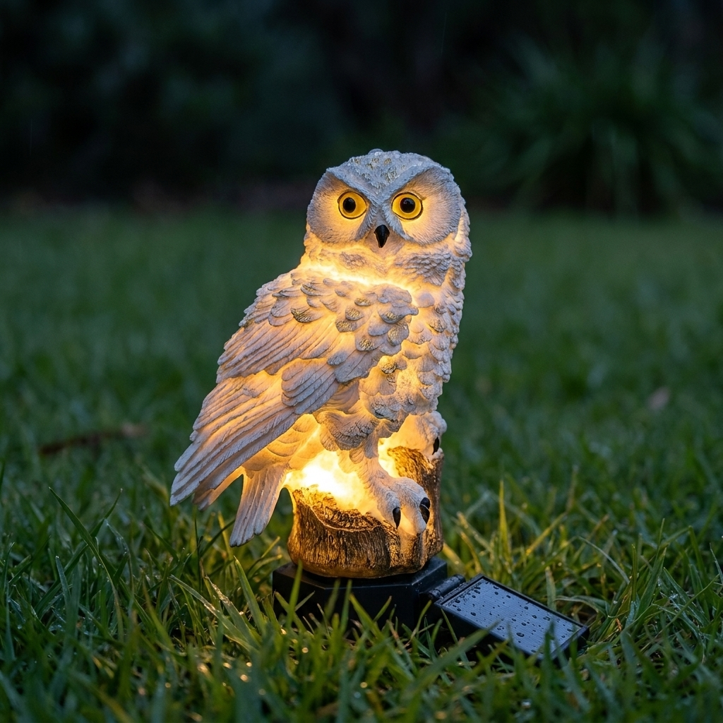Strix Solar Owl Garden Light Weatherproof Decorative Outdoor Lantern for Pathways and Flower Beds