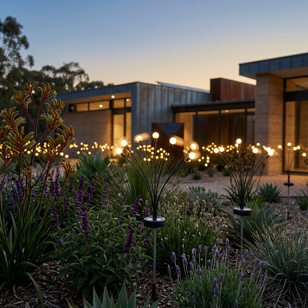 Firefly Grove Swaying Solar Garden Lights Flexible Outdoor Stake Lights for Flowerbeds and Paths