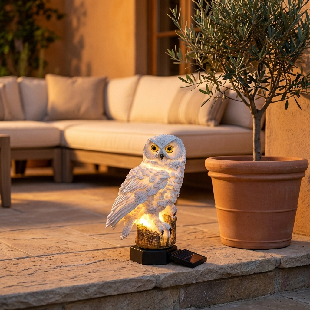 Strix Solar Owl Garden Light Weatherproof Decorative Outdoor Lantern for Pathways and Flower Beds