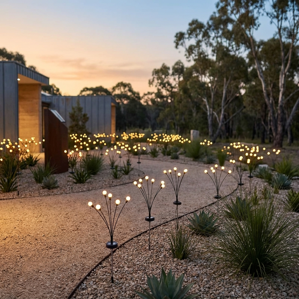 Firefly Grove Swaying Solar Garden Lights Flexible Outdoor Stake Lights for Flowerbeds and Paths