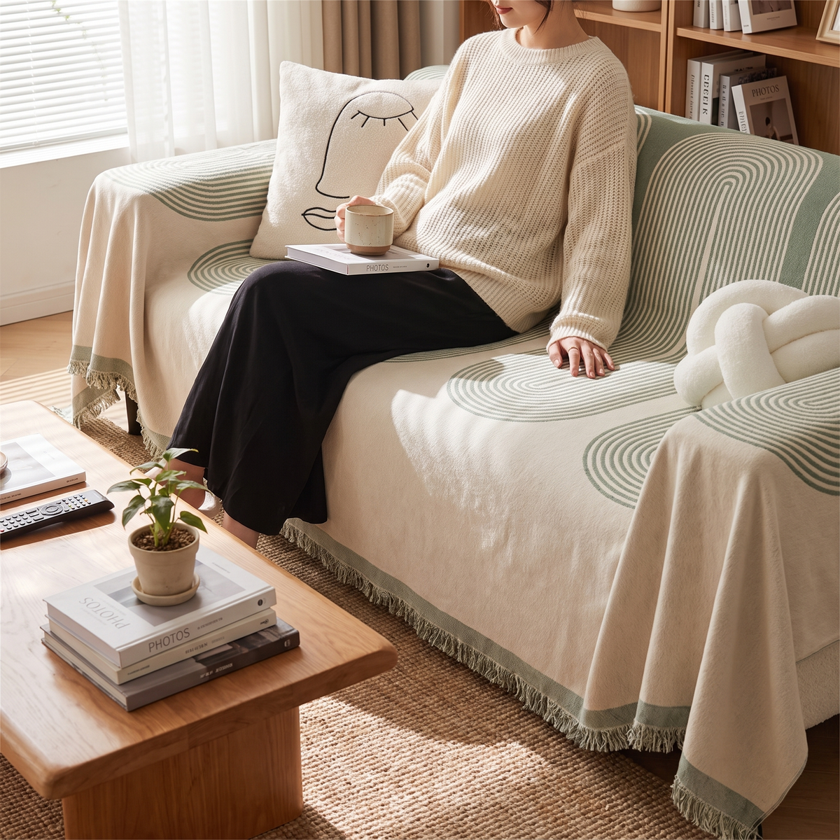 Vivienne Chenille Throw for Sofas with Arched Weave
