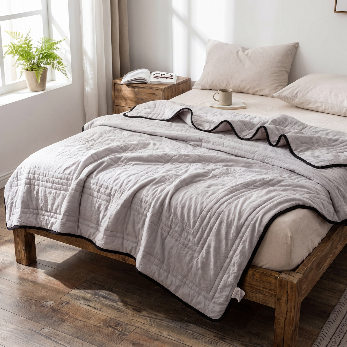 Margot Bed Blanket for Layering with Channel Stitching