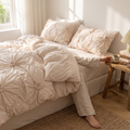 Amelie Quilt Cover Set for Beds with Pinch Pleat Ruffles