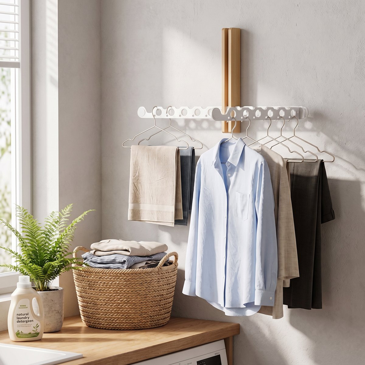Elara Haus Modern Timber Collapsible Hanger Rail
