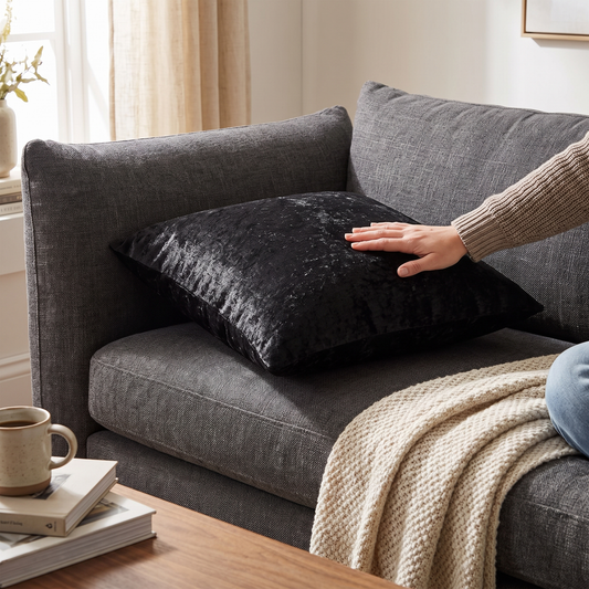 Elara Haus Luxurious Crushed Velour Soft Touch Cushion