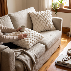 Elara Haus 3D Bubble Soft Plush Cushion Cover