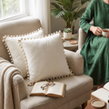 Tatiana Pom Pom Cushion for Bedrooms and Reading Nooks