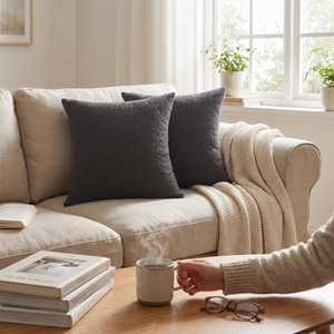 Elara Haus Luxury Boucle Wool-Look Decorative Cushion Cover
