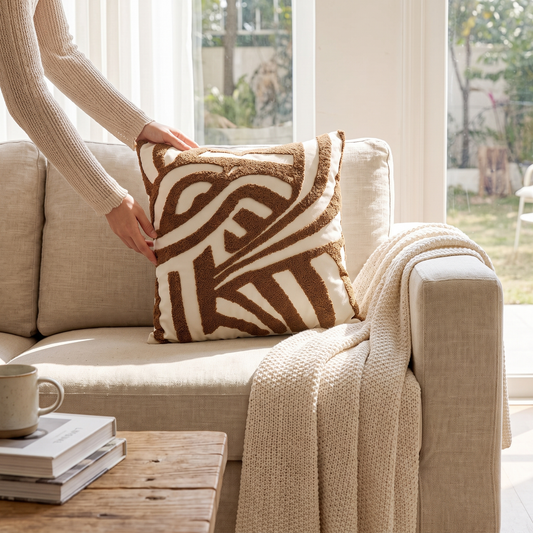 Elara Haus Modern Scandi-Inspired Geometric Tufted Accent Cover