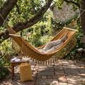 Rosanne Cotton Hammock for Gardens with Macrame Fringe