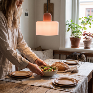 Alina Retro Glass Pendant for Nooks with Two Tone Shade