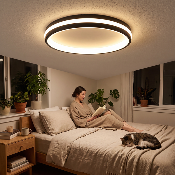 Alessandra Ring Ceiling Light for Bedrooms with Tri Color