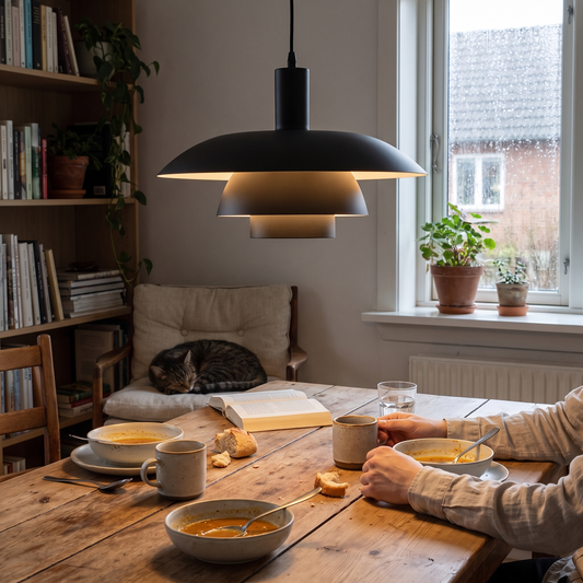 Allegra Cone Pendant for Dining Tables with Tiered Shade